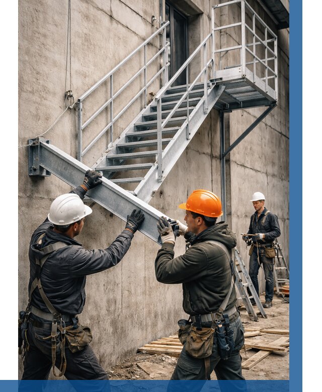 Монтаж металлических лестниц в Ефремах от 15368 р. | ВЫСОТНИК-Фрм