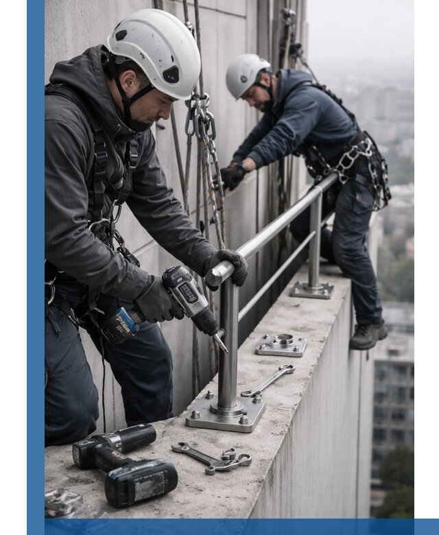 Монтаж перил на высоте в Ефремах для жилых и промобъектов