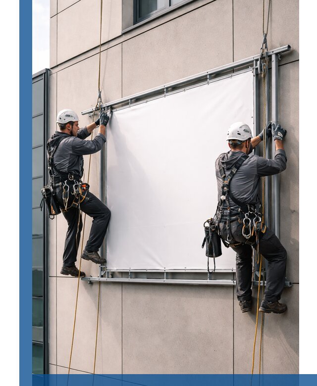 Монтаж наружной рекламной вывески в Ефремах под ключ