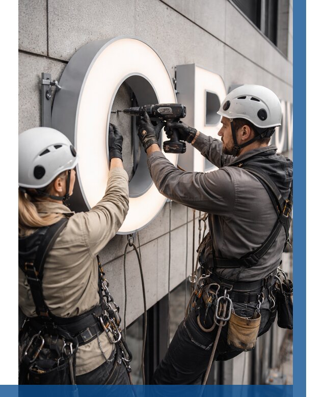 Монтаж световых букв в Ефремах от 3074 р. под ключ ВЫСОТНИК-Фрм