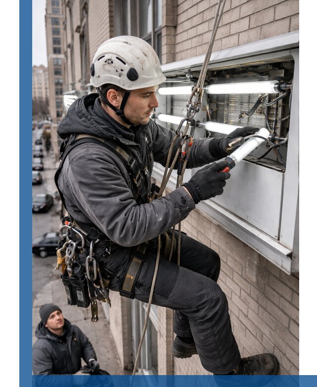 Профессиональная замена ламп в наружной вывеске в Ефремах