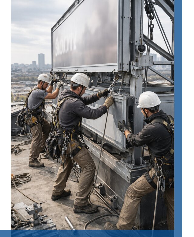 Монтаж крышной рекламной конструкции в Ефремах от 61470 р.|ВЫСОТНИК-Фрм