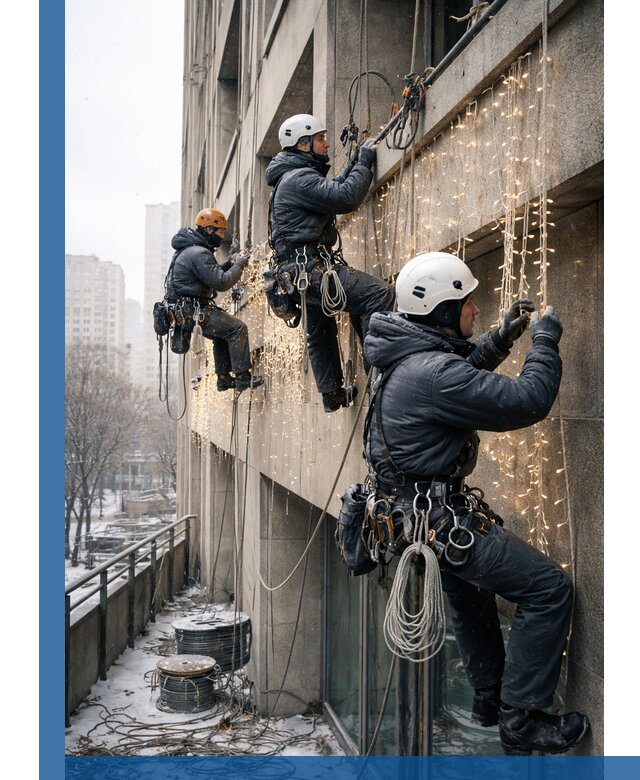 Монтаж новогодней иллюминации и украшение фасадов в Ефремах