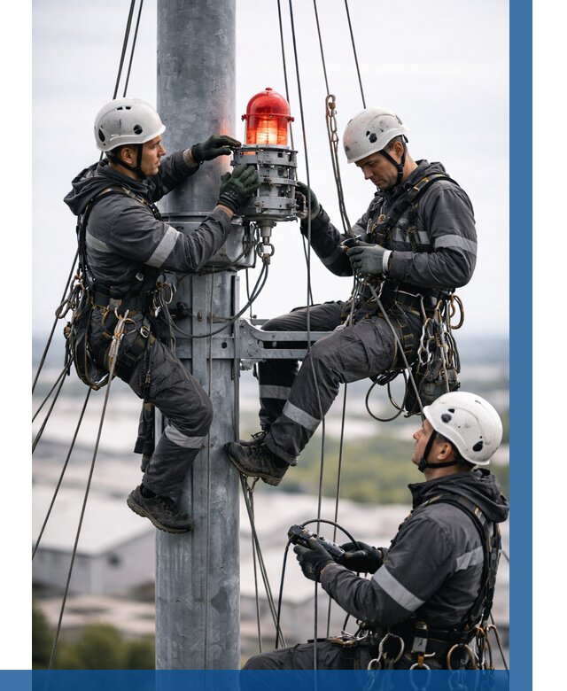 Монтаж заградительных огней в Ефремах от 8708 р. | ВЫСОТНИК-Фрм