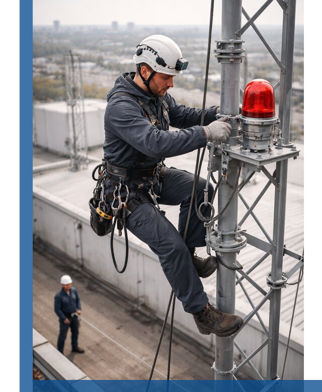 Монтаж заградительных огней и обслуживание объектов в Ефремах