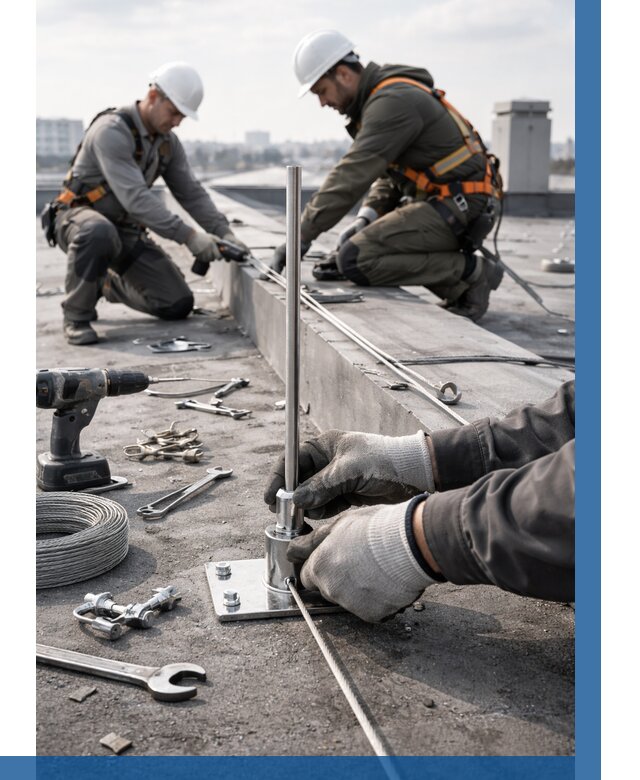 Монтаж молниезащиты на кровле в Ефремах цена от 25613 р. | ВЫСОТНИК-Фрм