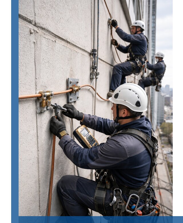 Монтаж системы заземления здания и молниезащиты в Ефремах