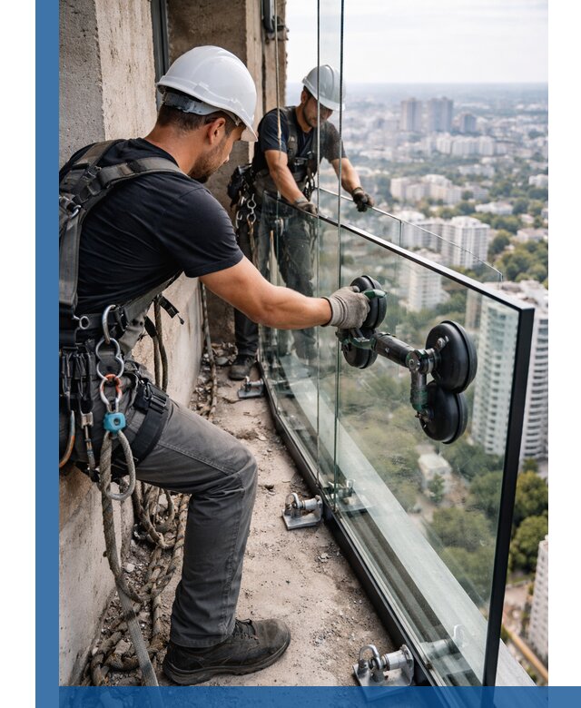 Монтаж стеклянных ограждений под ключ с гарантией в Ефремах