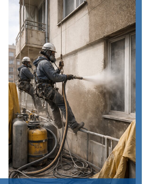 Пескоструйная очистка фасада в Ефремах от 666 р. | ВЫСОТНИК-Фрм