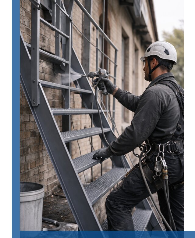 Покраска и антикоррозионная защита пожарных лестниц в Ефремах