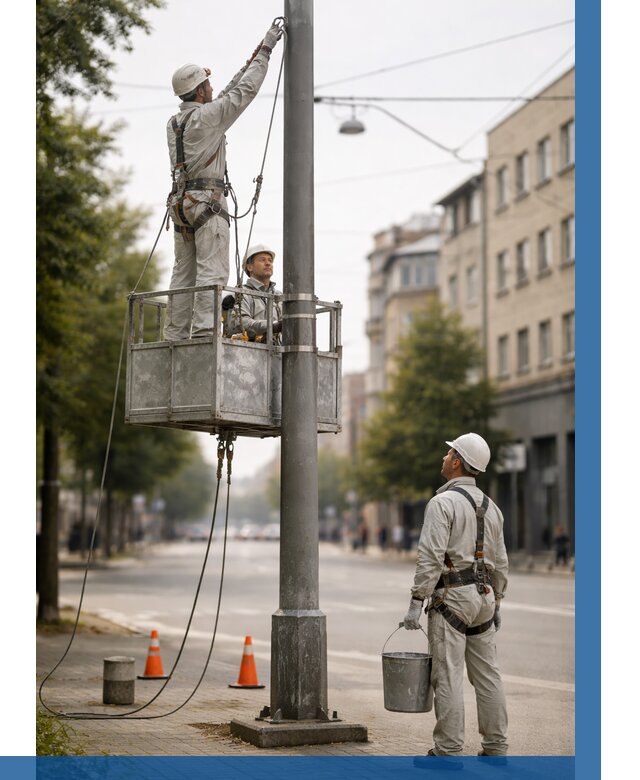 Покраска опор освещения в Ефремах от 5123 р. | ВЫСОТНИК-Фрм