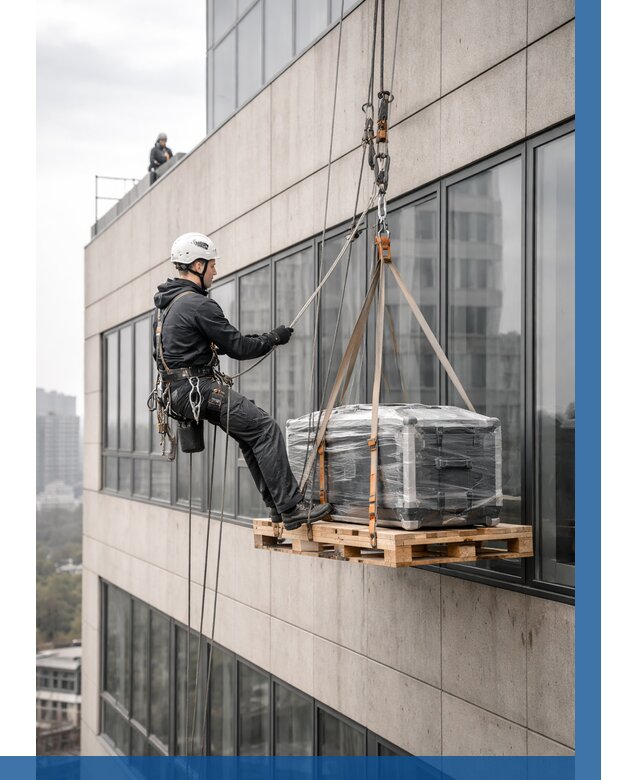 Спуск груза по фасаду в Ефремах от 3586 р. | ВЫСОТНИК-Фрм