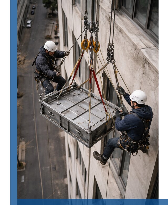 Спуск и подъем грузов по фасаду в Ефремах для зданий