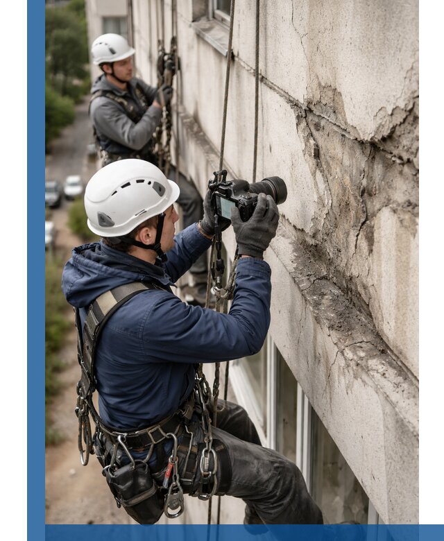 Фотофиксация дефектов фасада с высотной съемкой в Ефремах