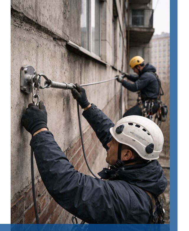 Монтаж анкерных линий в Ефремах от 3074 р. | ВЫСОТНИК-Фрм