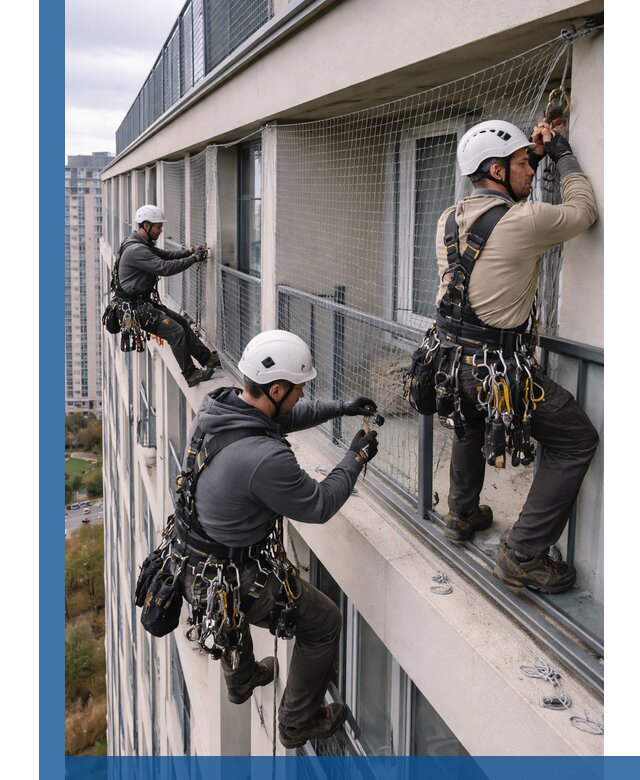 Профессиональный монтаж защитной сетки от птиц в Ефремах